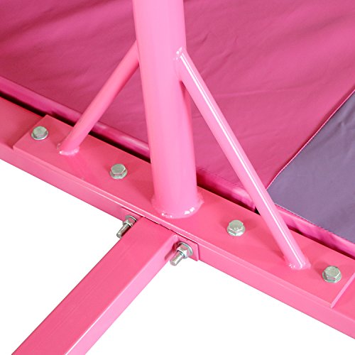 Bestmart INC Pink Adjustable (3'-5') Gymnastics Bar and 10ft Folding Mat Combo Gym Set