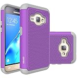 J1 2016 Case, Galaxy Amp 2 Case, Galaxy Express 3 Case, OEAGO [Shockproof] [Impact Protection] Hybrid Dual Layer Defender Protective Case Cover for Samsung Galaxy Amp 2 / J1 2016 / Express 3 - Violet