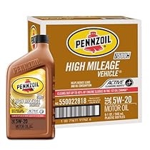Pennzoil 550022818-6PK 5W-20 High Mileage Vehicle Motor Oil - 1 Quart (Pack of 6)