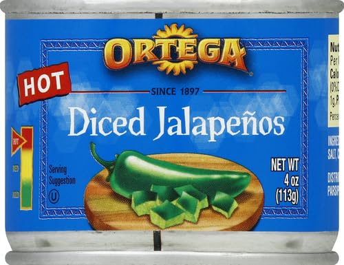 ORTEGA DICED JALAPENOS, HOT, 4 OUNCE