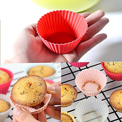 Hisight Muffin Moulds Reusable Nonstick Silicone Cupcake Liners 24 Pcs Heat Resisant Baking Cups For Baking Gelatin, Snack, Frozen Treats, Ice Cream,Hand soap soap model,Jelly pudding(Colorful)