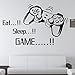 Livoty Clearnce! Eat Sleep Game Wall Stickers Boys Bedroom Letter DIY Kids Rooms Decoration Art