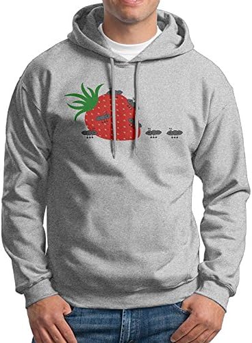 Tongling Men's Ants Crawling On Strawberry Hoodie Hooded Sweatshirt XXL