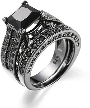 Men's Black Zircon Jewelry Ring,Black-8