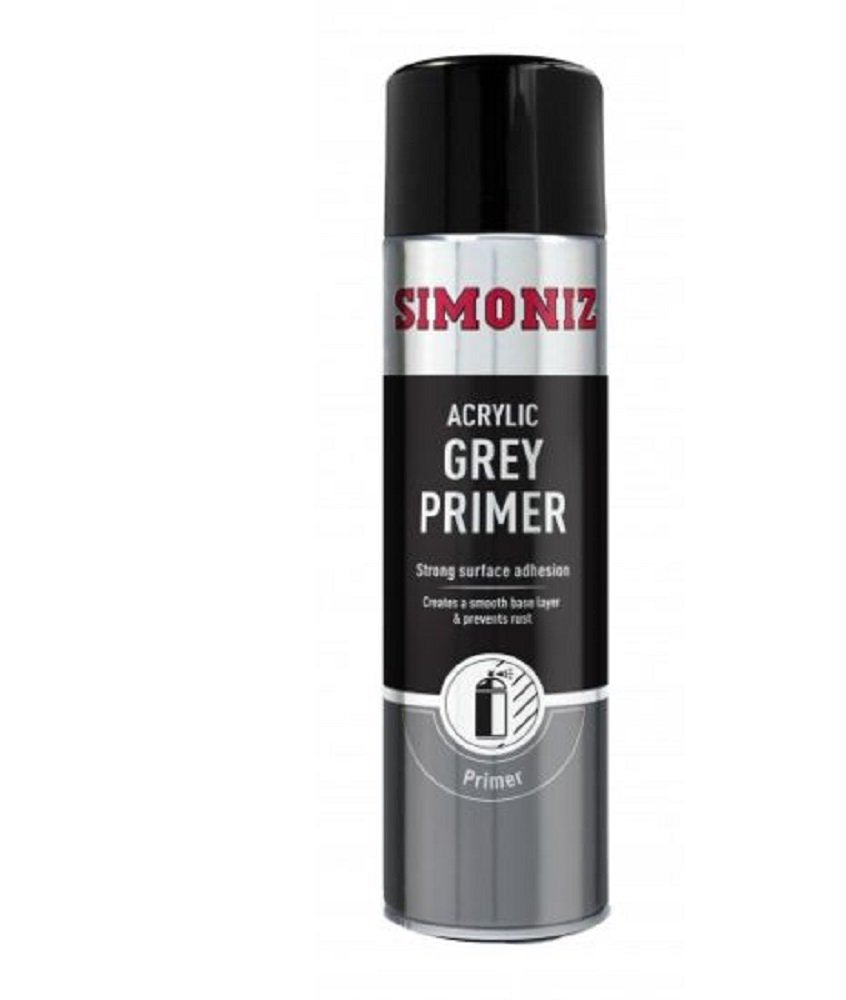 Holts Simoniz Grey Primer Spray Paint, Car Primer Spray Paint For Wood, Metal & Plastic Surfaces, Perfect Pre-treatment For Colour Coats, Smooth Spray Primer For Ideal Finish, Grey Primer, 500ml