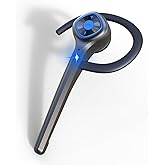 AYI Wireless Bluetooth Earpiece Headphone Dual Noise Cancelling Mic Painless Open-Ear Handsfree Headset Stereo Sound Left/Right Changeable Earhook Earphones for Driving/Business/Gym