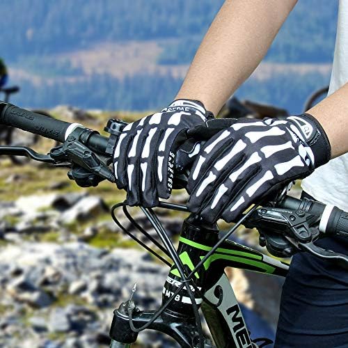 LERWAY VTT Vélo Plein Doigt Gants de Vélo Chaud Moto Sports de Plein Air Vélo Monster Gants Squelette (Taille M)
