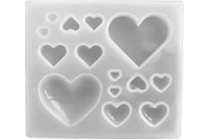 Glossy Heart Shaped Resin Mold Silicone Earrings Epoxy Jewelry Pendant Decorative Casting Molds Hairpin Epoxy Molds for Small