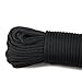 CAMPSNAIL 550 Paracord Lanyard Parachute Cord - Type III 7 Strand 100% Nylon Rope (Black, 100ft)