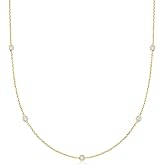 Ross-Simons 0.50 ct. t.w. Lab-Grown Diamond Station Necklace in 18kt Gold Over Sterling