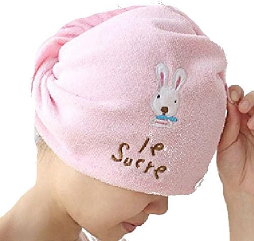 AnchorX Cartoon Waterproof Bath Spa Caps Elastic Hats Warm Shower Cap Pink