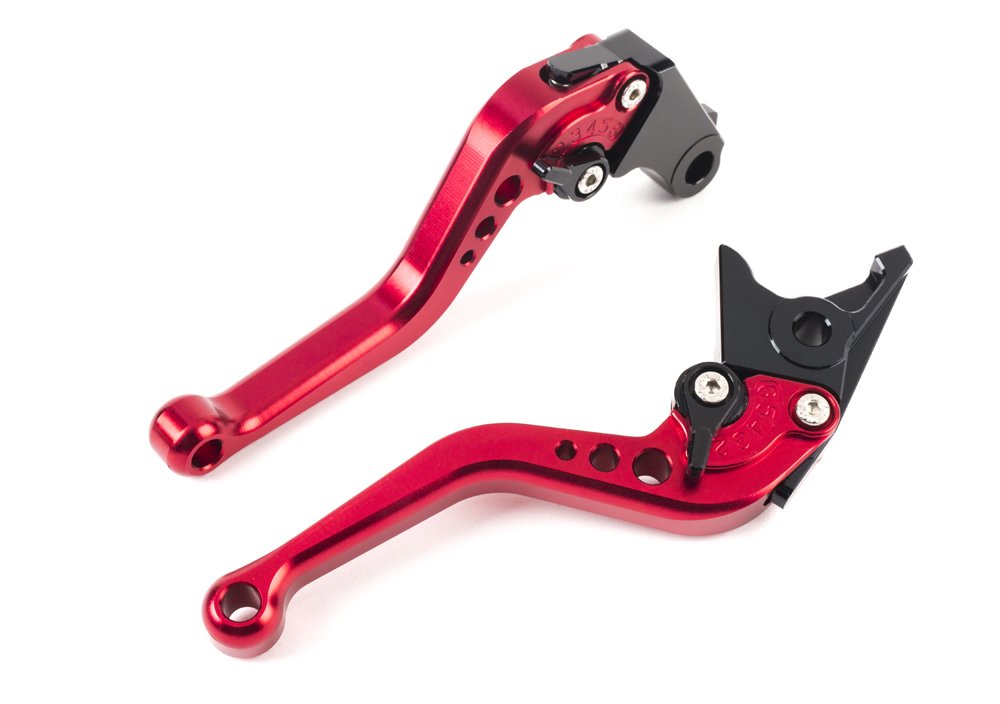 YJS Motorcycle Short Brake & Clutch Levers Adjustable Aluminum CNC for Honda CBR600F2/F3/F4/F4i CBR900RR CB599/CB600 Hornet CB919 VTX1300 NC700S/X One Pair (F18/H626) SPL028