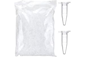 0.5ml Microcentrifuge Tubes 1000pcs, EO Sterilized Plastic Small Vials with Caps for Sample Storage Without Leakage(1000)…