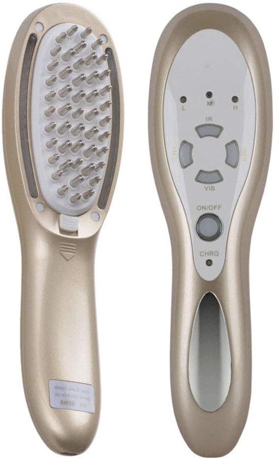Professional Rechargeable Hair Growth Comb,3-in-1 Multifunction Repair Hair Regrowth Anti Hair Loss Beauty Germinal Brush,Scalp Vibration Massage Comb,Gold