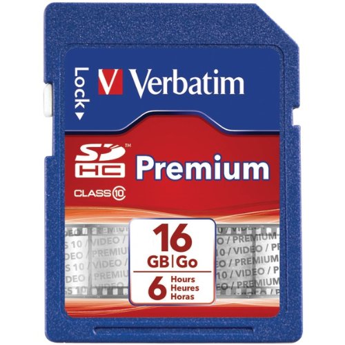 VER96808 - Verbatim 16GB Premium SDHC Memory Card, UHS-I Class 10