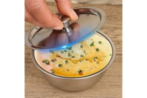 1Pcs 304 Stainless Steel Steamed Egg Bowl with Lids Household Kitchen Tableware Fruit Salad Dessert Soup Bowl Food Container,