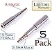 Josi Minea x5 Pcs 3.5mm Audio Jack Extender Headphone Adapter with Gold Plated 4-Pole 3.5mm Connectors (3 Ring Jack) Compatible with Apple iPhone, iPad, Samsung Galaxy/Note Nexus Nokia [ 5 Pack ]
