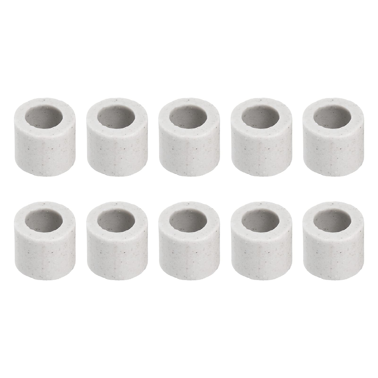 Rebower Ceramic Tube Wiring Insulated Ceramic Tubing [for Cable Bundle Heat Insulation Protection] - 10 Pcs / 8mm x 12mm x 12mm / Grey