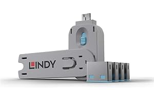 Lindy USB Port Blocker - Pack of 4, Blue (40452)