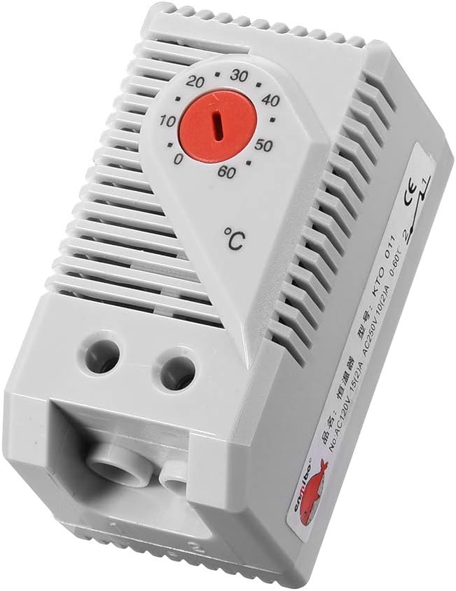 sourcing map Mechanical Thermostat, KTO011 0-60°C Adjustable Compact Normally Close(N.C) Temperature Controller Switch