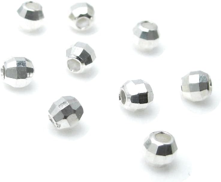 40pcs .925 Sterling Silver Disco Lazer Round Spacer Bead Ball 2mm / Findings/Bright