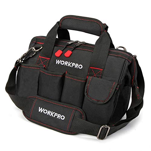 Workpro - Bolsa de herramientas de almacenamiento de boca ancha con parte superior cerrada de 12 pulgadas, W081020A Workpro - Bolsa de herramientas de almacenamiento de boca ancha con parte superior cerrada de 12 pulgadas, W081020A