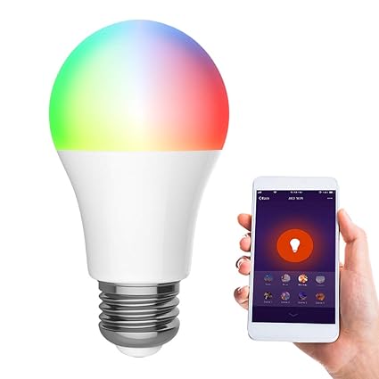 Wifi Smart Birne, Anbber E27 Wlan Mehrfarbige LED Dimmbare Glühbirne, Smartphone Fernbedienung & Timerfunktion, weißes und bu