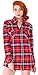 Simplicity Women's Classic Roll Up Sleeve Plaid Flannel Button Down Shirt