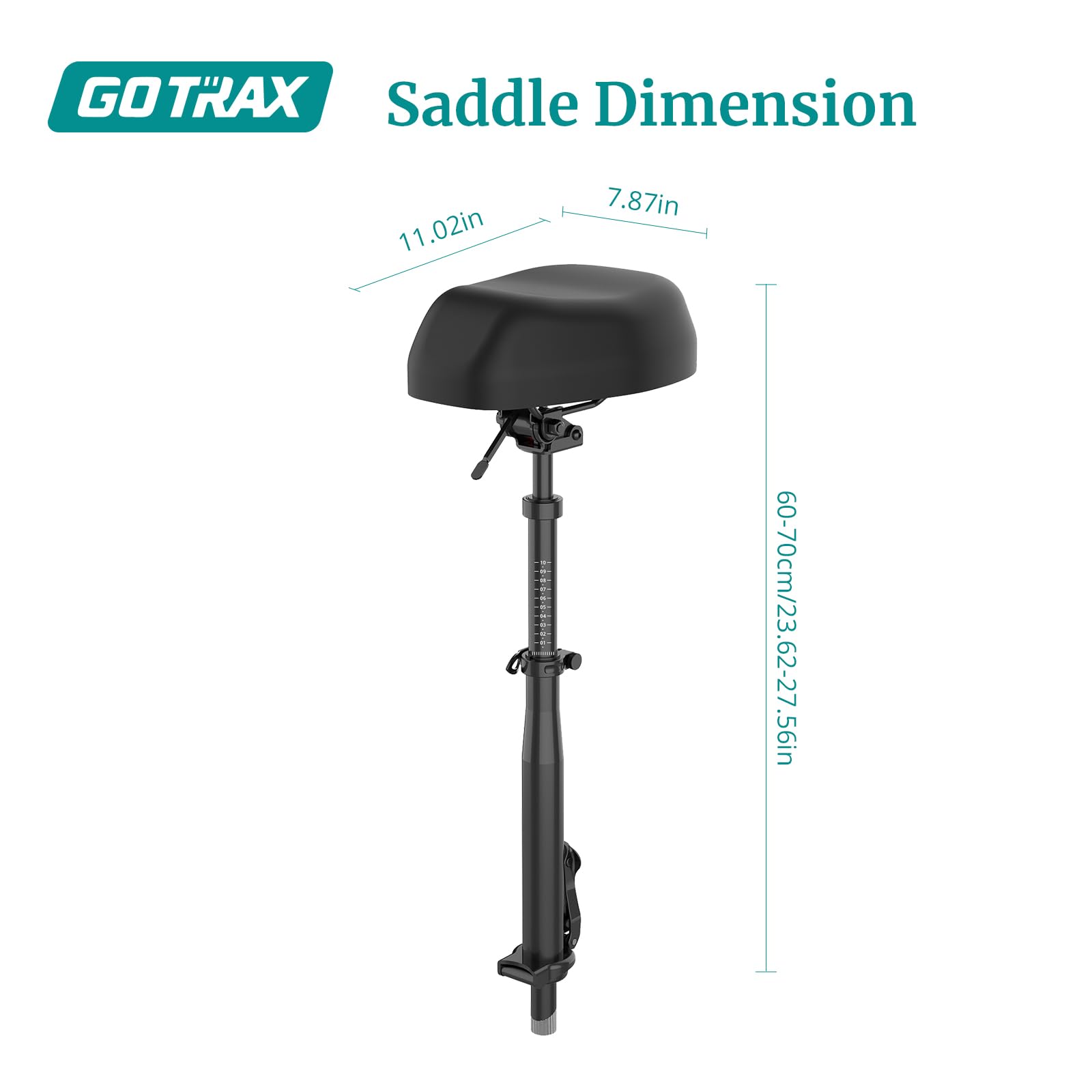 Gotrax Foldable Scooter Saddle Seat, Only for APEX MAX, Fusion E-Scooter, Adjustable, Comfortable with Shock Absorption, Supports up to 264lbs