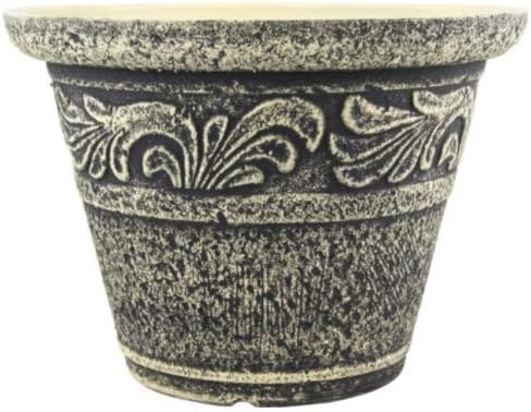 Muddy Hands Stone Look Round 15.7 Litre Large Plant Pot Outdoor Garden Planter