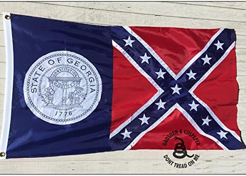 3 x 5 ft Georgia Confederate Battle Nylon Flag - Embroidered