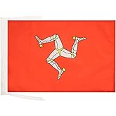 AZ FLAG Isle of Man Flag 18'' x 12'' cords - Manx - English SMALL flags 30 x 45cm - Banner 18x12 in