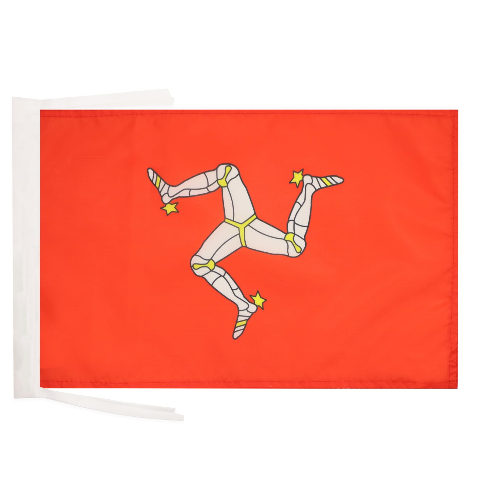 AZ FLAG - Isle of Man Flag - 18'' x 12'' - 100% Polyester Manx - English Small Banner with Two Cords - Fade Resistant - Vivid Colors - 18x12 in - 45x30 Cm — image 1