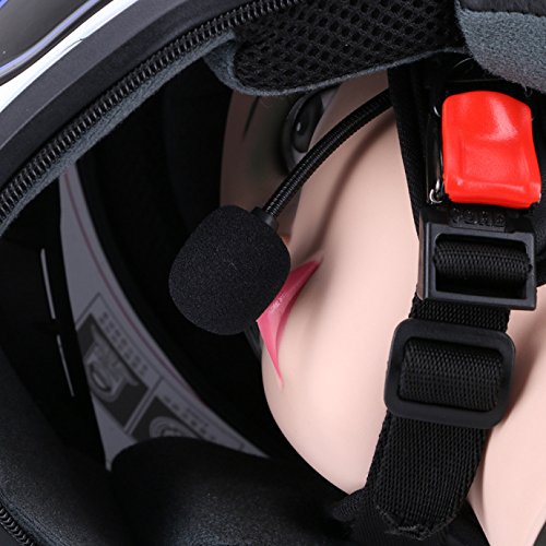 QSPORTPEAK Motorcycle Intercom Headsets, VNETPHONE BTI Microphone Headphone Headset Accessory for V8 with 10Pin Mini USB Connector Motorcycle Helmet Bluetooth Interphone Intercom