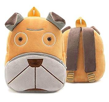 Frantic Soft Brown Sharpei Velvet Plush Bag for Kids