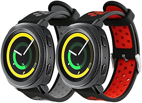 [Pack of 2] Uption Gear Sport Band / Gear S2 Classic Bands, 20mm Soft Silicone Watch Band Breathable Replacement Strap for Samsung Gear Sport / Gear S2 Classic Smart Watch, Small