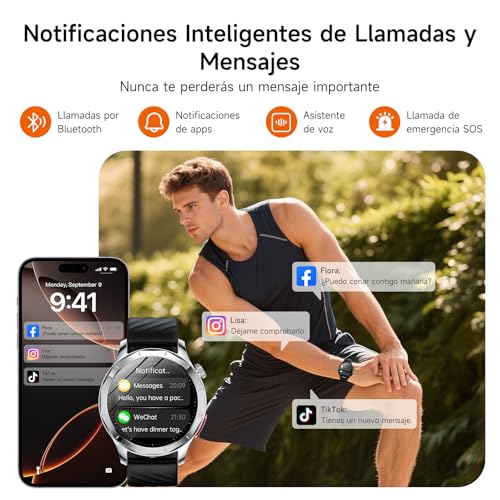 Lgnitek 2026 New ECG Smart Watch Man with HRV/BMI/Blood Pressure, 1.43" AMOLED Smartwatch with 24H Heart Rate Monitor SpO2 Body Temperature Sleep Monitor, Activity Bracelet for Android iOS