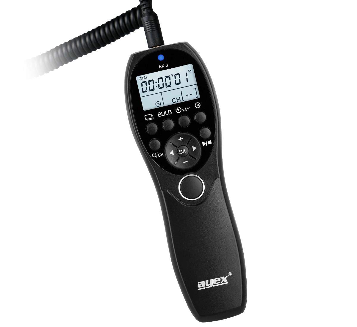 ayex Timer Remote Control AX-3, Compatible with Canon (E3) e.g. EOS R, R6, RP, 2000D, 850D, 90D, 250D, 200D, R6, M6 Mark II Low/High-Speed Continuous Shooting, Long Exposure (Bulb), and Timed Shooting — image 1