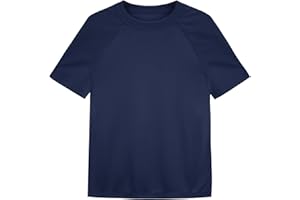 Poekuao Boys Rash Guard Short Sleeve UPF 50+ Sun Protection Swim Shirt Kids Quick Dry SPF Water Shirt