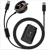 DuoCaiBao Galaxy Watch Charger Compatible Galaxy Watch 8/7/6/6 Classic/5 Pro/5/4 Classic/3 Active2/1, 2-in-1 USB C Fast Charging Cable, 25W Super Fast Charger for Galaxy S25/24/23/iPhone 16/15(5FT)