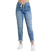 Judy Blue High Rise Cuffed Cargo Denim Jogger (US, Numeric, 14, Plus, Regular, Blue)