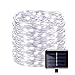 Outdoor String Lights, Solar Powered Copper Wire Lights 150 LED(50ft) Waterproof Christmas Decor Twinkle Lights Ambiance Lighting for Christmas Tree Patio Path Party Lawn Garden Wedding (Cool White)