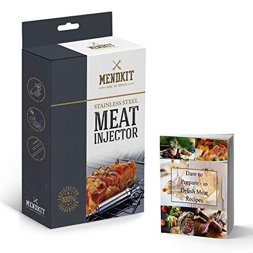 Stainless Steel Marinade Meat Injector Kit by MendKit Proffessional
