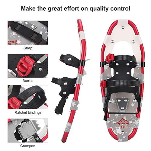 Gpeng 3in1 Xtreme Lightweight Terrain Snowshoes for Men Women Youth
