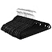 Premium Quality Thin Velvet Hangers - 50 Pack - Black - Heavy Duty Non Slip Black Suit Hangers Swivel Ultra Thin