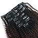 Sassina Remi Human Hair Wefts Afro Curly Clip on Extensions For African American Black Women 1B Off Black Fading into Light Chocolate Brown 120 Grams 7 Pieces/Set With 17 Clips AC 1BT4# 18 Inch