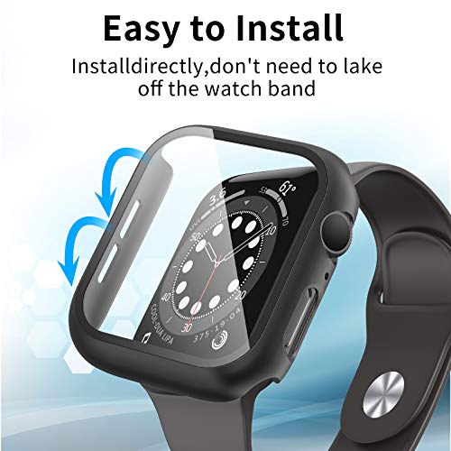 [2 Pack] Geekboy Case for Apple Watch 44mm Series SE 6 5 4, Builtin