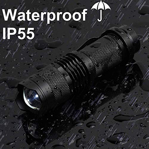 LED Torch Flashlight, 1000 Lumen Professional Portable Handheld Mini LED Flashlight, 5 Light Modes, IP55 Water-Resistant,Zoomable Rechargeable Batteries Includedlight for Camping Outdoor (2Pack) - Thumbnail 5