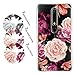 BAISRKE Nokia 6.1 Case, Nokia 6 2018 Case, Slim Shockproof Clear Floral Pattern Soft Flexible TPU Back Cover for Nokia 6.1 2018 [Purple Pink Flower]