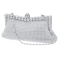 SelfTek Evening Clutch Bag Wedding Prom Party Handbag with Short and Long Chain